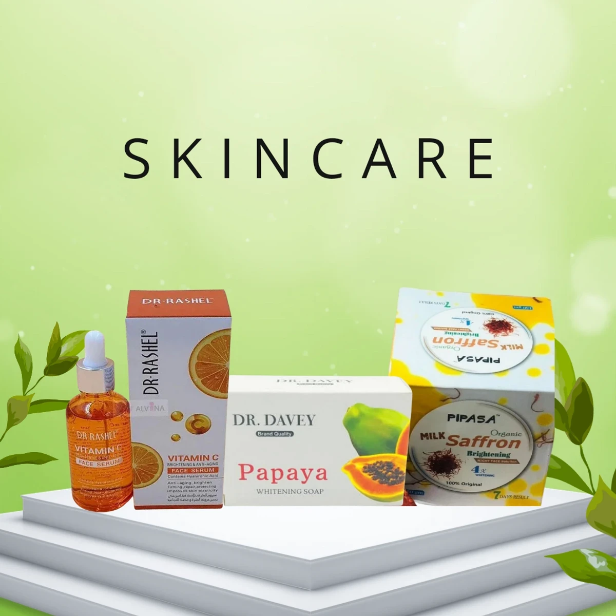 Original Vitamin C Serum + Saffron Night Cream + Papaya Soap Full Combo Package