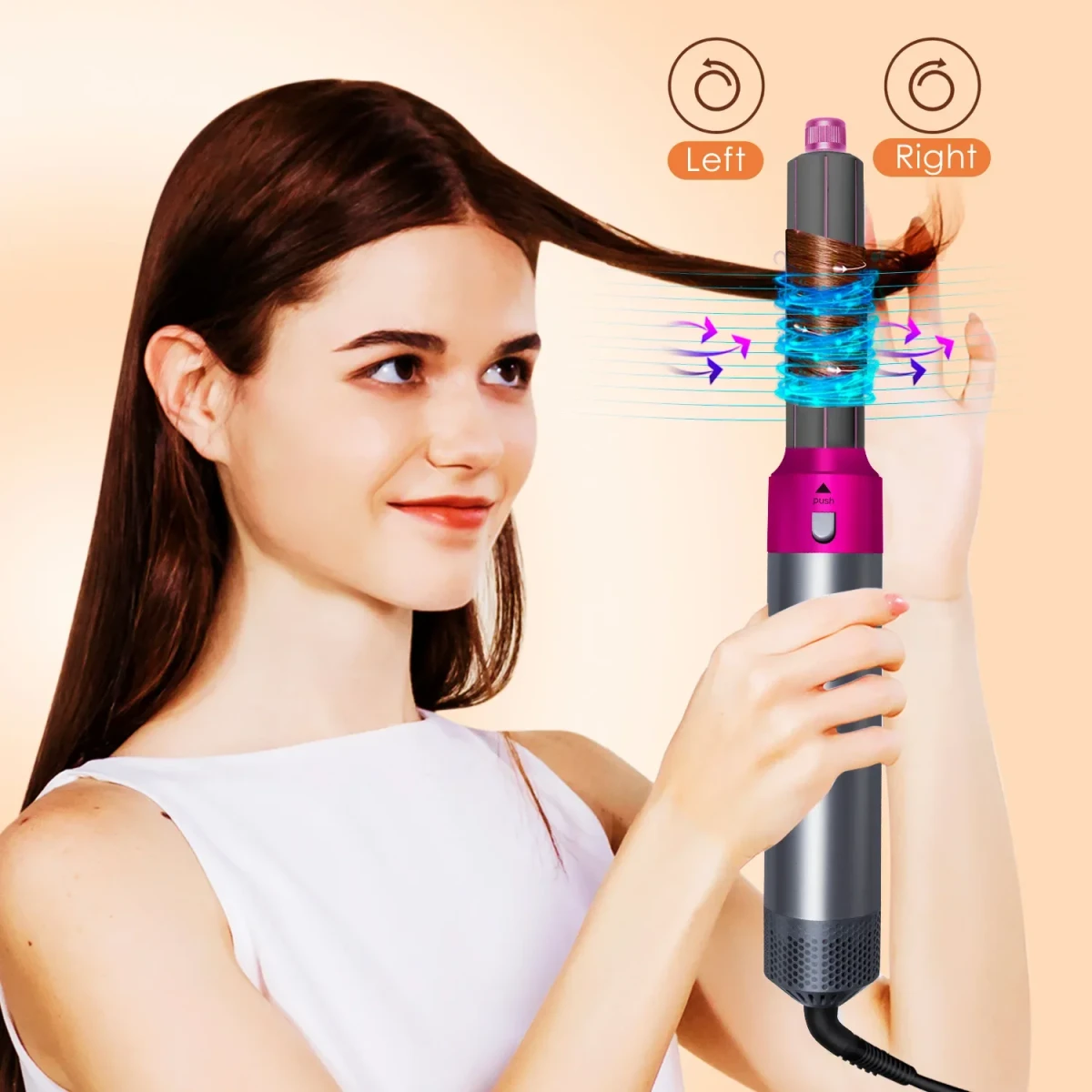 Hot Air Styler Comb 5 in 1 Hair Dryer Automatic Hair Curler Professional Hair Straightener Household - Image 6