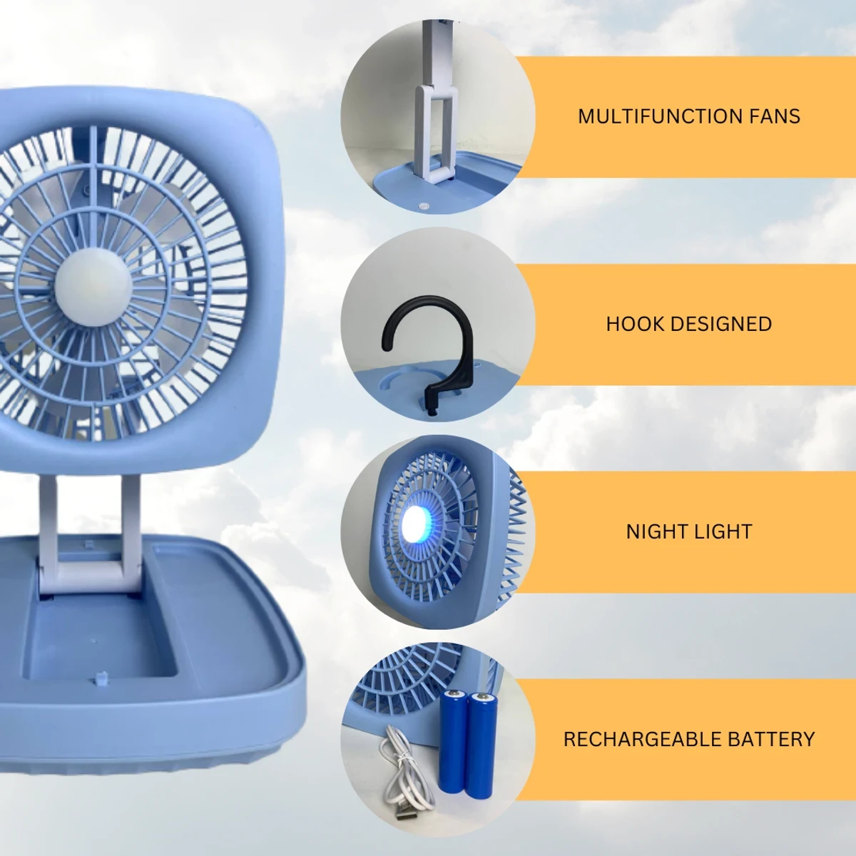 Folding Storage Lamp Fan ( 5 Year Warranty) - Image 7