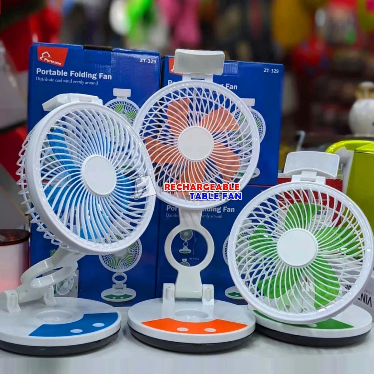 New Rechargeable Table fan with light ( 1 year Warranty )