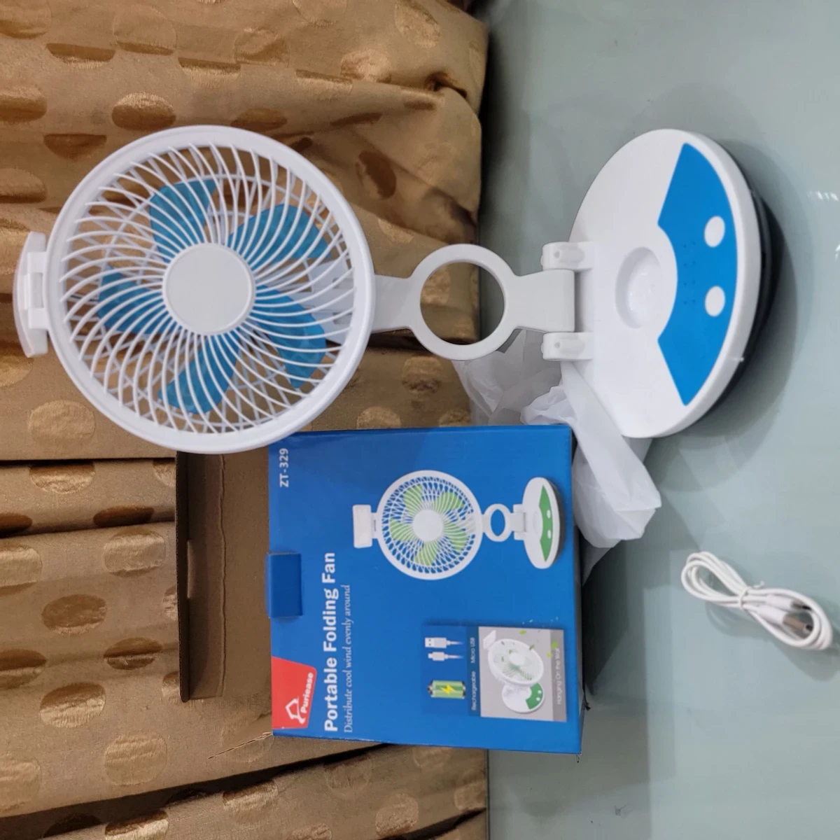 New Rechargeable Table fan with light ( 1 year Warranty )