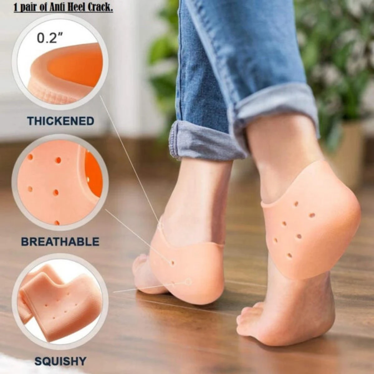 Silicone Heel Guard Socks for Pain Relief for Men and Women - Image 3