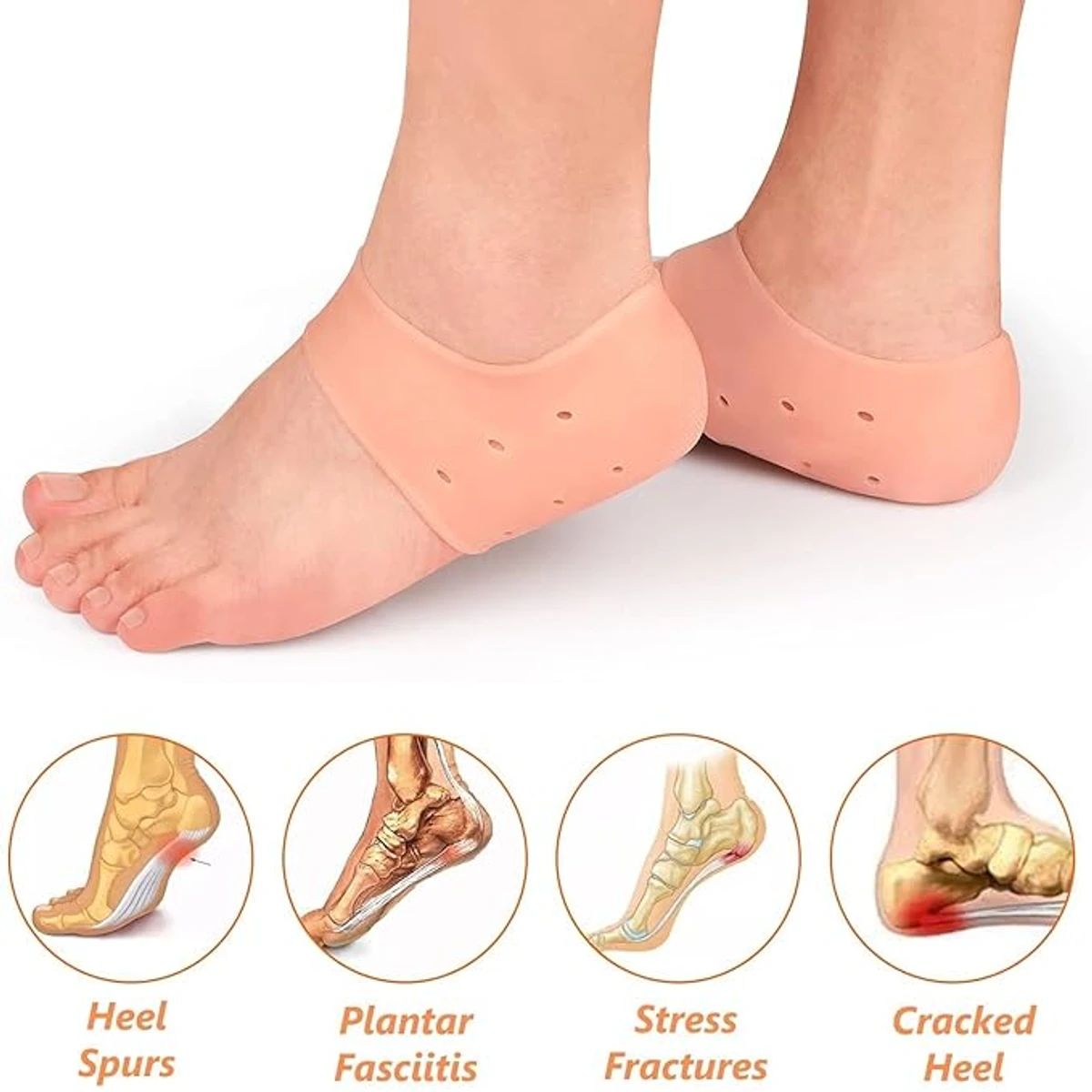 Silicone Heel Guard Socks for Pain Relief for Men and Women - Image 5